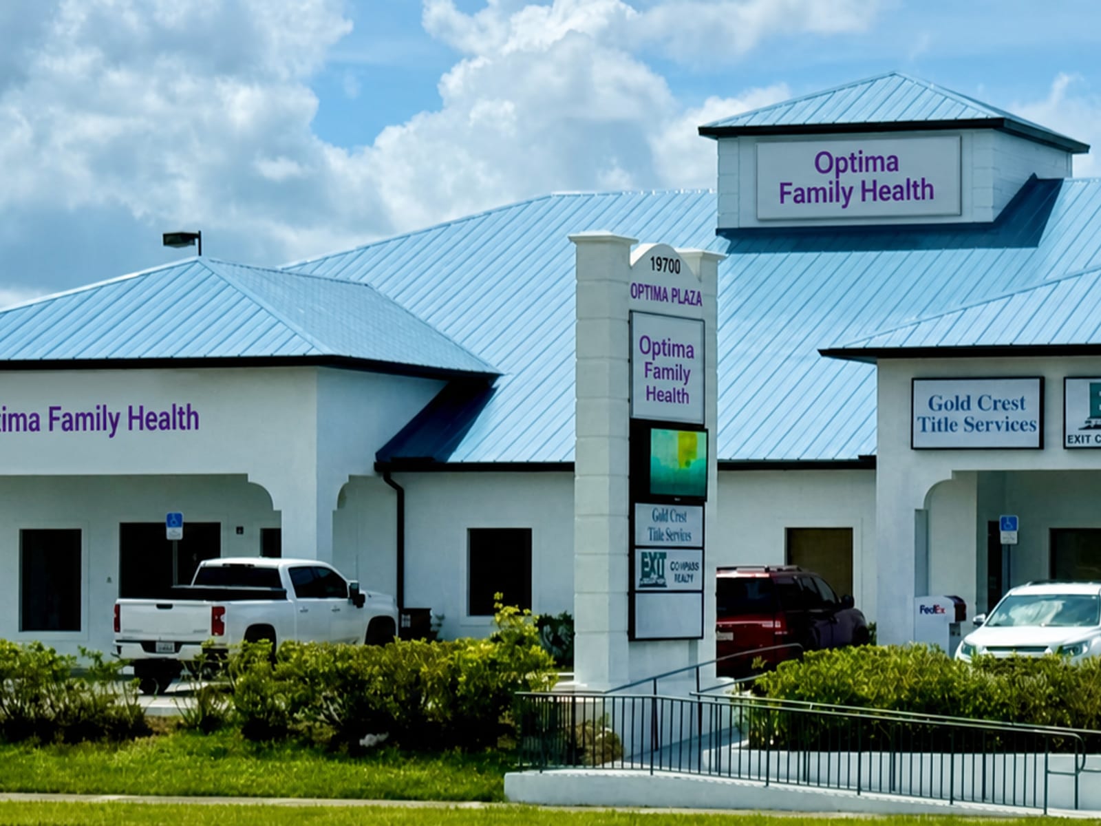 Exterior of the Optima Family Health center in Port Charlotte